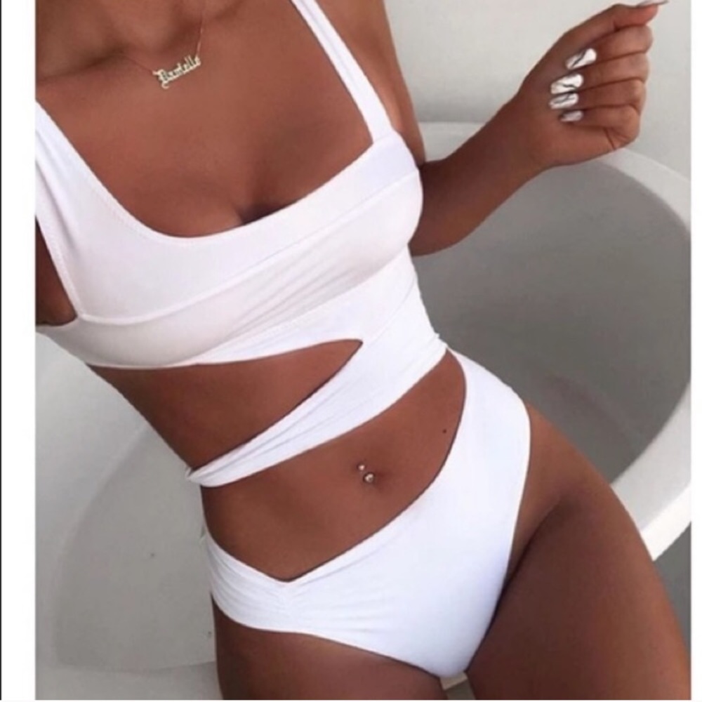 One piece cut out bathing suit